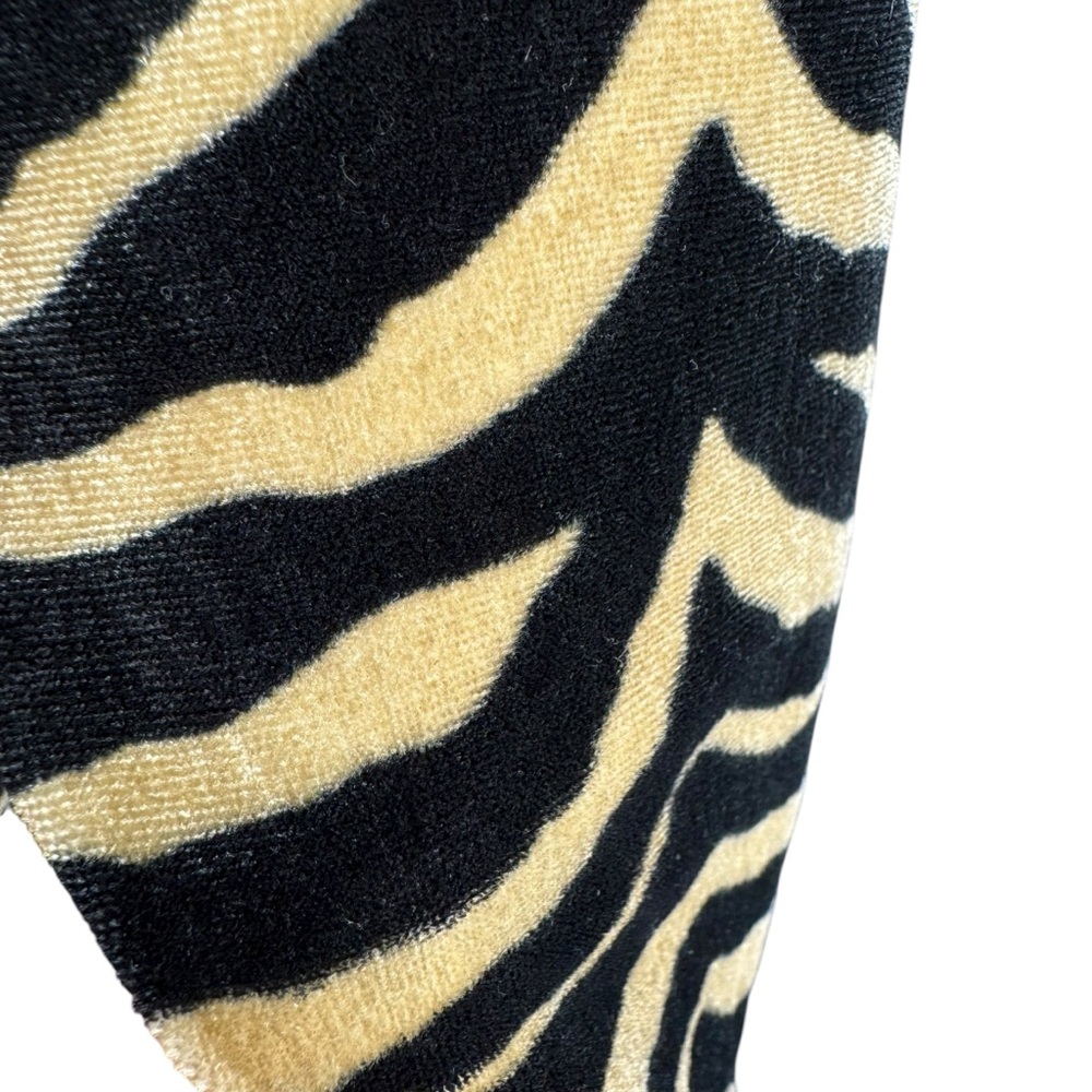 Y2K Silvergate Tan Velvet Zebra Stripes Blouse S - Picture 5 of 6
